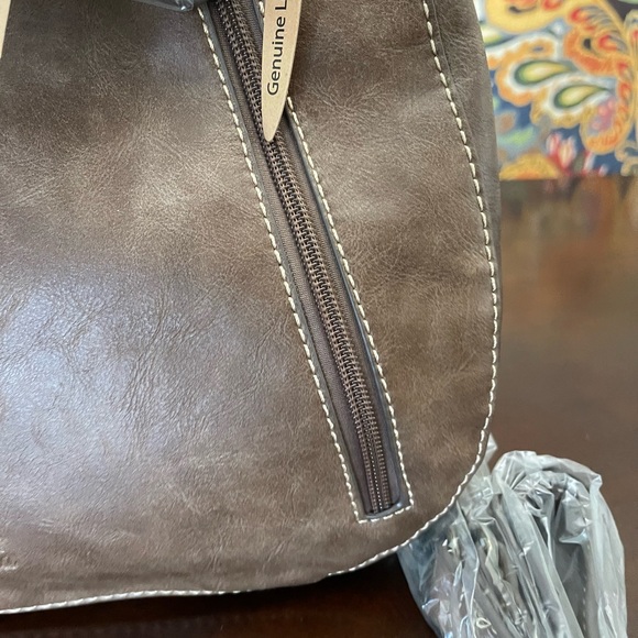 TONY LAMA Women's Cowhide Hobo Leather Accents Concealed Carry NWT Brown Multi - Picture 8 of 14